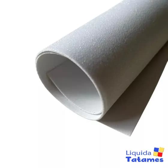 Eva com Glitter 40x48 - 10 Folhas Branco