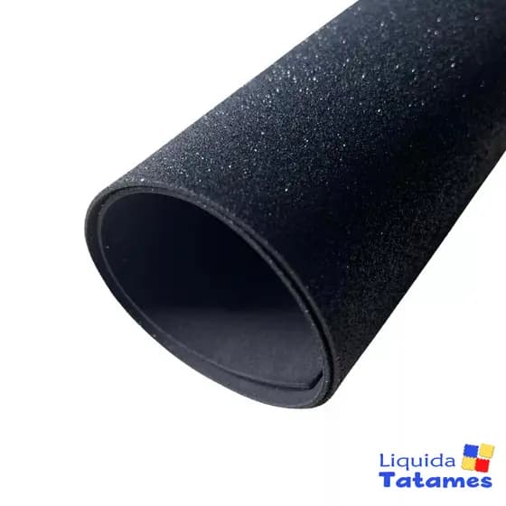 Eva com Glitter 40x48 - 10 Folhas Preto