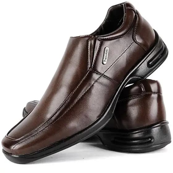 Sapato Social Masculino de Couro Legitimo Sola Ortopédica Macia e Confortável Elástico Anti Stress Envio em 12 Horas
