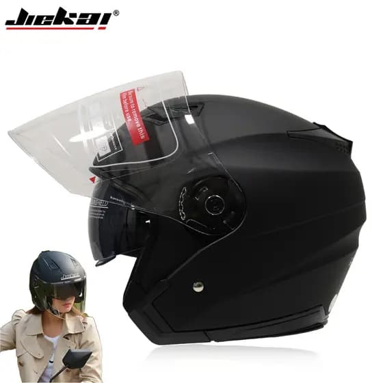 JIEKAI Capacete motor Topi keledar Motocicleta motosikal Lente Dupla Elegante