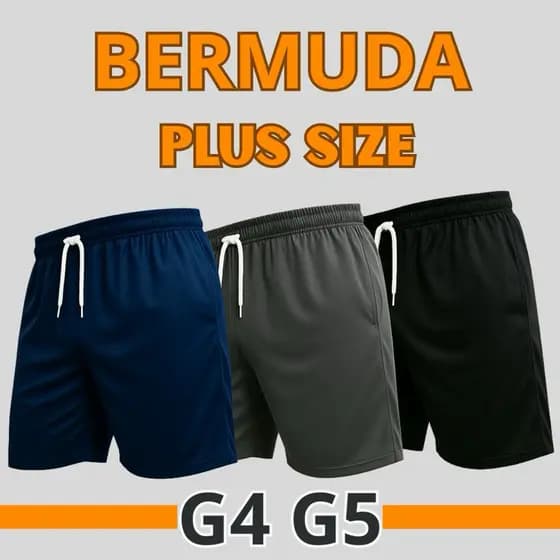 BERMUDA PLUS SIZE MASCULINO HOMEM SHORTS ACADEMIA CASUAL G4 G5