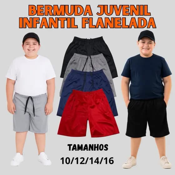 KIT 2 BERMUDAS PARA MENINO - Dryfit - Uso dia a dia escolar passeio casual