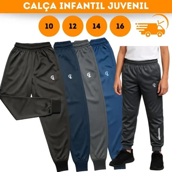 Kit 3 Calça Infantil Juvenil Flanelada Quentinha 10 ao 16