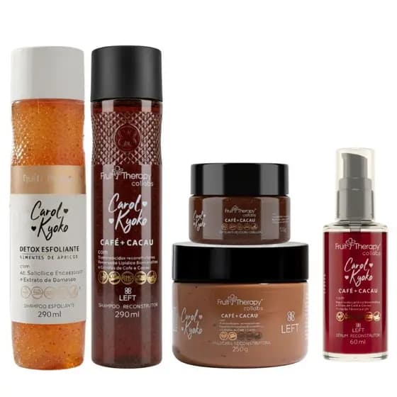 Linha de Reconstrutor Capilar Café + Cacau Carol Kyoko | Reconstrução, Nutrição e Brilho