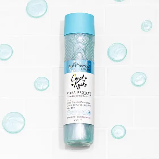 Shampoo Vitra Protect 290mL - Carol Kioko - Limpeza Suave, Antifrizz e Proteção UV