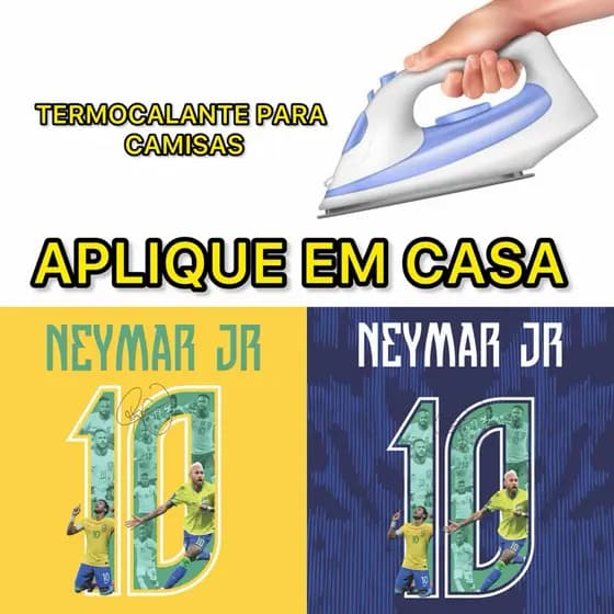 Termocolante personalizado NEYMAR JR Brasil com assinatura para aplicar na camisa