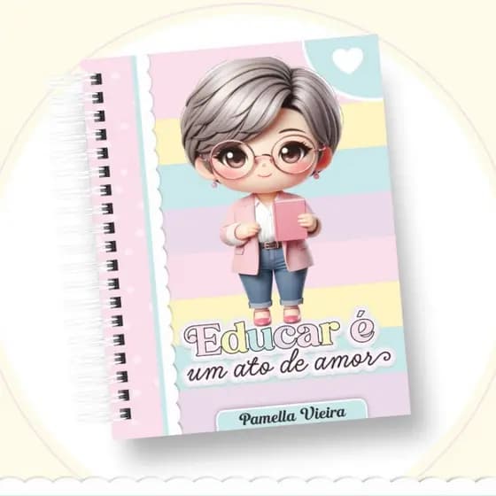 Mini Agenda 2025 - Dia dos Professores - Visão Semanal - Personaliza com Nome
