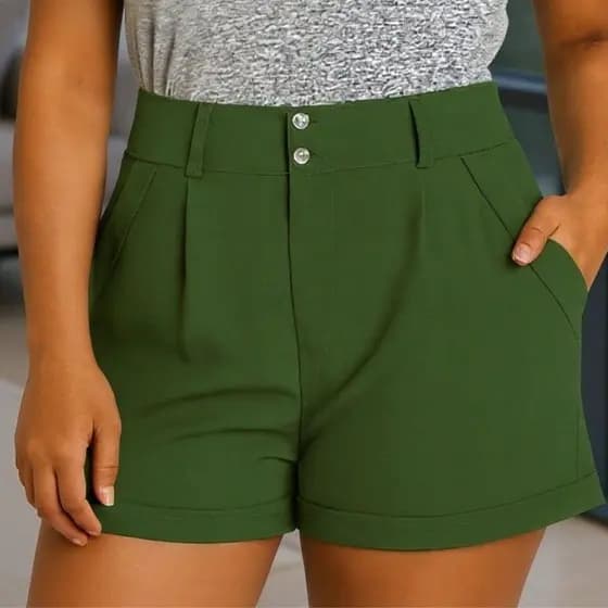 Short Alfaiataria Feminino Social confortável boa qualidade Cintura Alta ENVIO IMEDIATO
