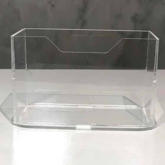 Porta Cartão de Acrílico Transparente Organizador de Cartões de Visita Elegante