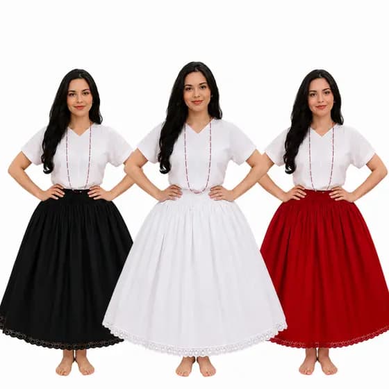 Saia Umbanda Candomblé Oxford Com Renda Premium Luxo 2,00m ou 3,00m de Roda