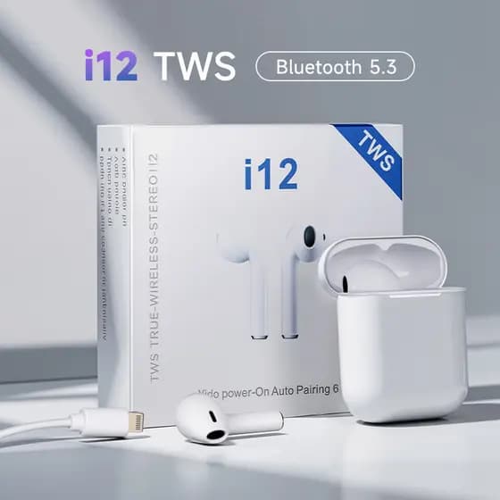 fone bluetooth fone de ouvido carregador portátil Tws Bluetooth V5.0 Touch- I12 Bateria 3h Controle Touch Case Magnético