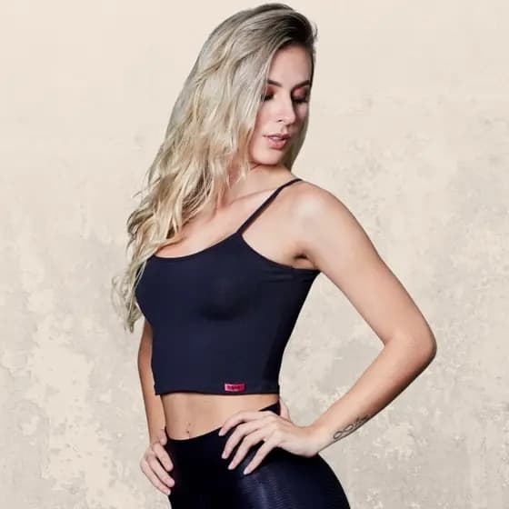 Top Cropped Blusa de Alcinha Feminino Fitness Suplex Premium Alcinha Blusinha LÚ