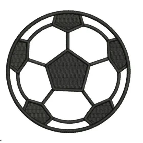 Patch Bordado Bola de Futebol Preta e Branca Termocolante