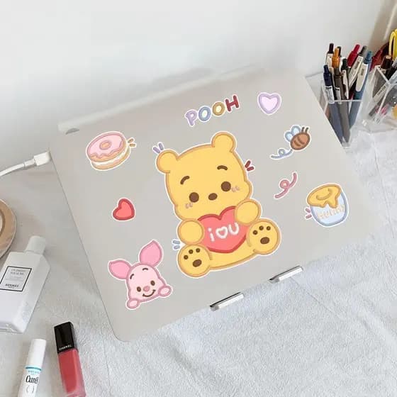 XYLDN Cartoon Cute Pooh Adesivo iPad Laptop Adesivo Bagagem Mala Decoração Adesivo À Prova D 'Água