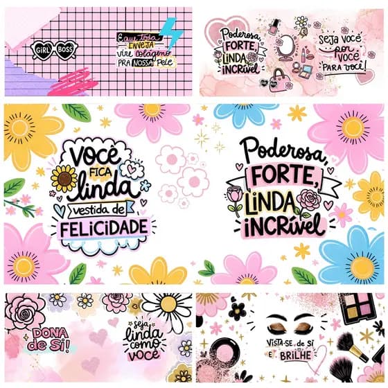 Arte impressa Mulher Incrível | Estampas | Imagens prontas para sublimação | Impressão | Dia das Mulheres | Kit 1