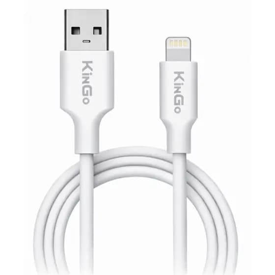 Cabo para iPhone Lightning Turbo 2,1A Carga Rápida 1m Branco KinGo