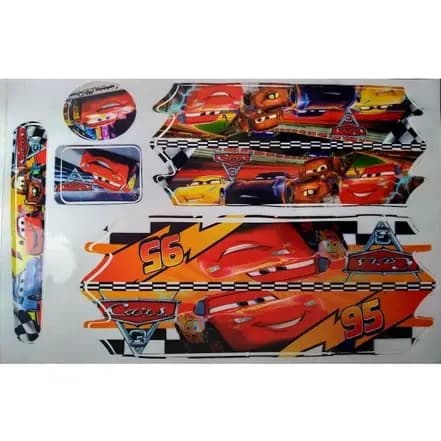 Adesivo Quadro Desenhos Carros Para Bicicletas - Bike aro 12,16,20