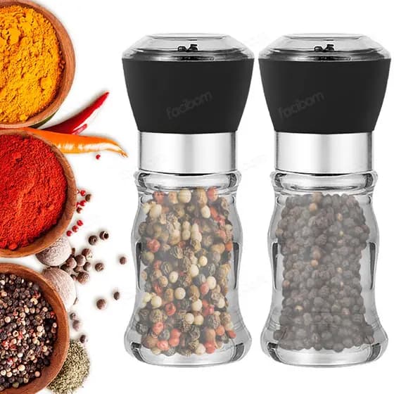 Kit 2 Moedor de Temperos Pequeno Em Acrílico