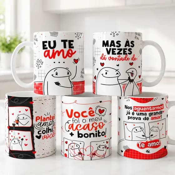 Caneca Personalizada Presente Dia do Namorados Casal Flork Xícara Lembrancinha Surpresa Romântica