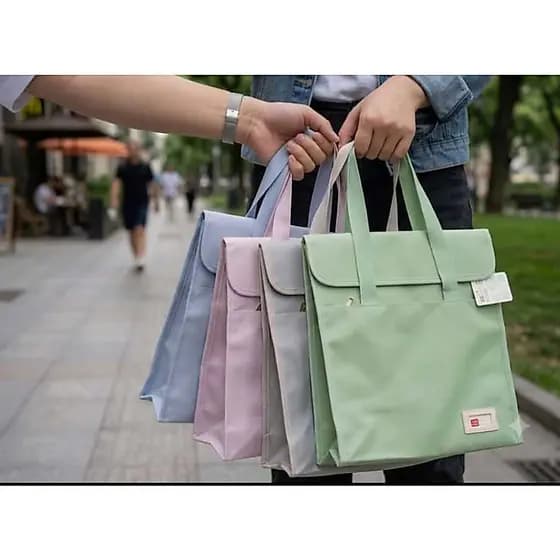 Bolsa Organizadora A4 de Poliester e Algodão com Velcro e Zíper