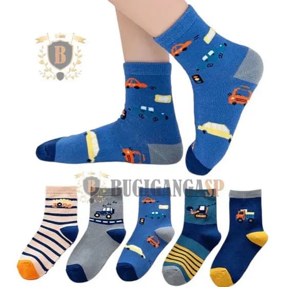 Kit com até 18 Pares Meias Infantil Masculina Estampadas Menino Criança 0 A 10 Anos Confortável