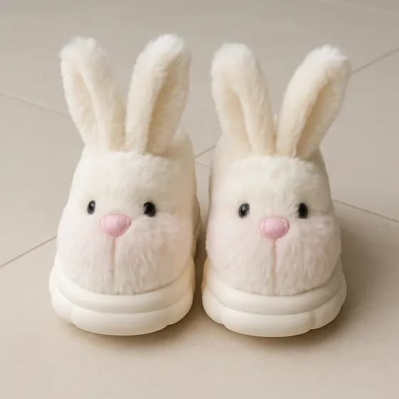 Pantufa Infantil Coelhinho 32 a 34 Peluciada Antiderrapante Inverno