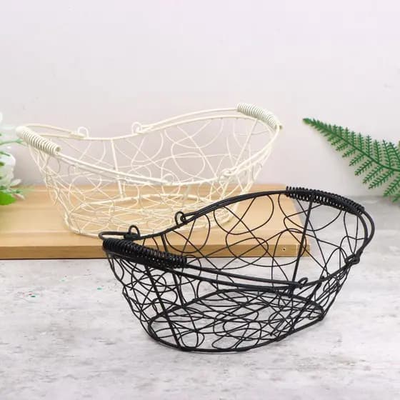 Cesta De Ovos Armazenamento De Fio De Metal Portátil Frutas Pão Ovo Organizador Titular Para Cozinha Casa Piquenique Cri