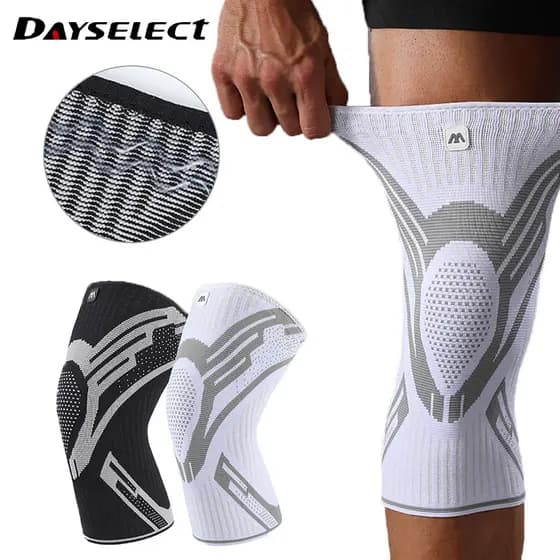 DAYSELECT 1 Peça Joelheira Esportiva Silicone Antiderrapante Badminton Fitness Compressão Suporte Fino Para Joelho
