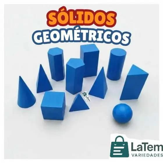 CONJUNTO SÓLIDOS GEOMÉTRICOS 11PCS AZUL MADEIRA