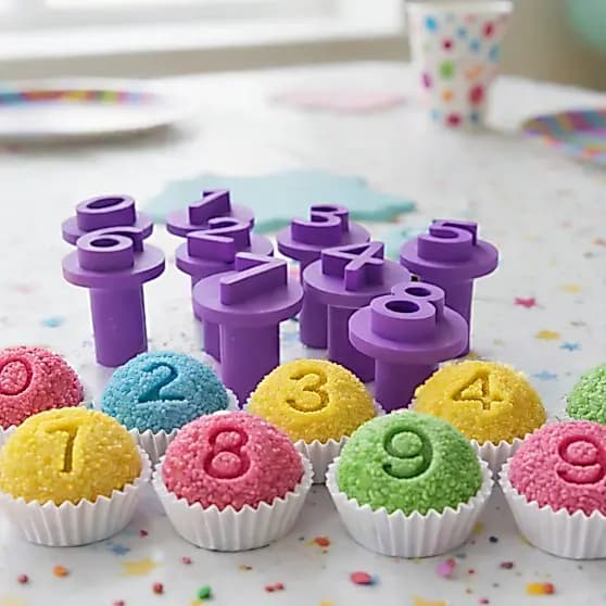Kit de Carimbos Numéricos para Docinhos (0–9) | Marcador Doces com Baixo Relevo