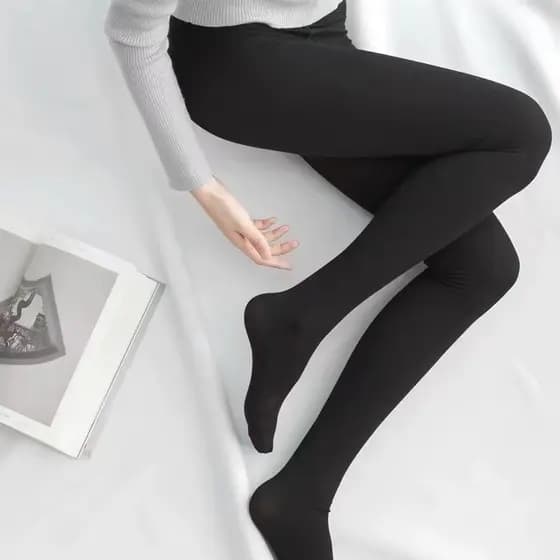 Meia Calça Fio 80 Preta Adulto Feminino com Pé e sem pé