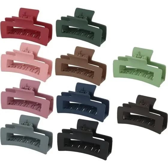 Kit 4 Presilha de Cabelo Quadrado Tubarão 6,5 cm Acessórios de Cabelo