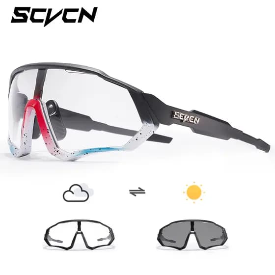 SCVCN Óculos Fotocromáticos Para Ciclismo , Andar De Bicicleta UV400 De Sol mountain bike E Estrada , 1 Lente