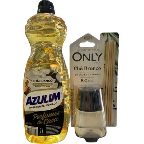 KIT CHA BRANCO LIMPADOR PERFUMADO 1L + DIFUSOR DE AROMAS 100ML
