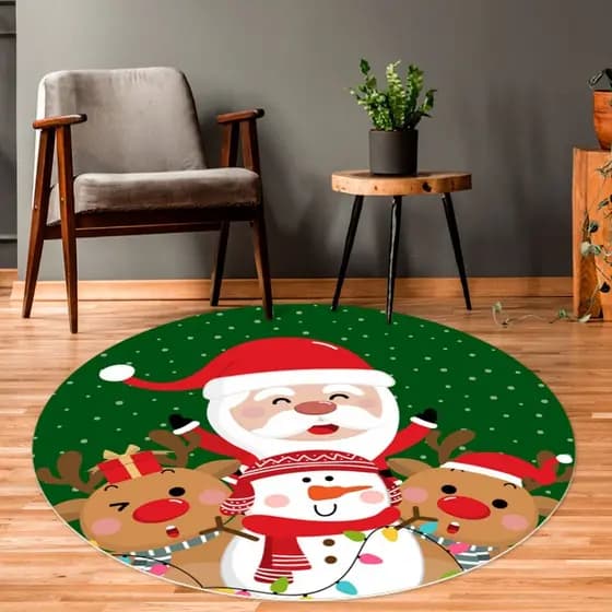 Tapete Redondo Natalino 88x88cm | Quarto, Sala, Decoração | Noel, Natalino