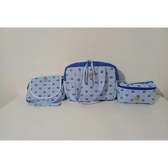 Kit maternidade 3 peças, bolsa grande, bolsa com trocador, nécessaire do bebê