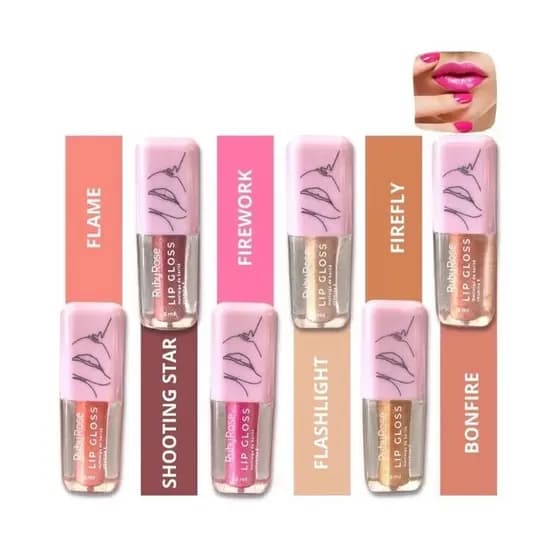 Lip Gloss Brilho Gloss Labial Com Glitter Ruby Rose HB 8234