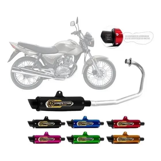 Escapamento Competition Titan 125 Esd 2000 2001 2002 2003 2004 Fan 125 2004 a 2008