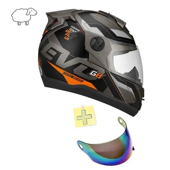 Capacete Moto Fechado Pro Tork G8 Evo Mais Viseira Camaleão Anti riscos Resistente a Riscos