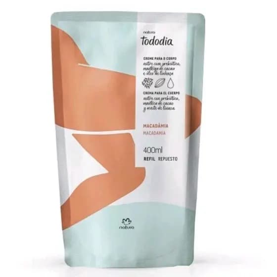 Refil Creme Desodorante Nutritivo Corporal Tododia Natura Macadâmia 400 ml