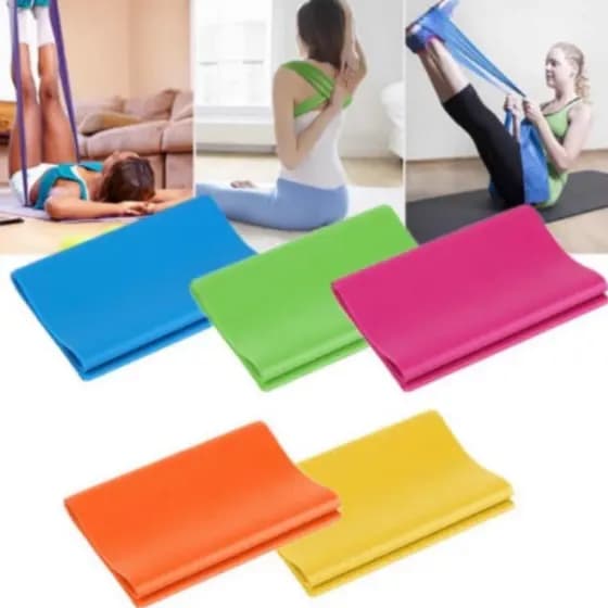 4 Pcs Faixa EláStica De ResistêNcia Com 1,5M Para Loga Pilates Fitness ExercíCio SaudáVel PromoçãO