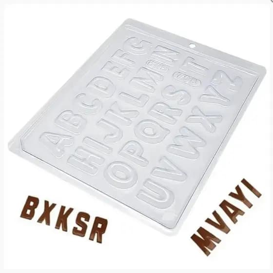 Forma Chocolate ALFABETO PEQUENO Cod. 708 Tradicional Simples - BWB