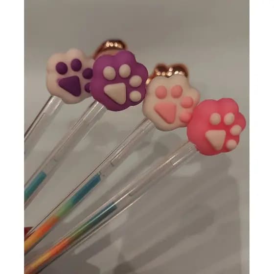 Caneta Patinha de Gato - Tinta Colorida