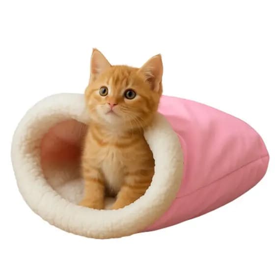 Caminha Toca Para Gatos 50x45cm Saco De Dormir Sherpa Cama Confortável