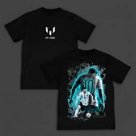 Camiseta Masculina Estampa Jogador Messi Casual Confortável Algodão Premium Lançamento Personalizada