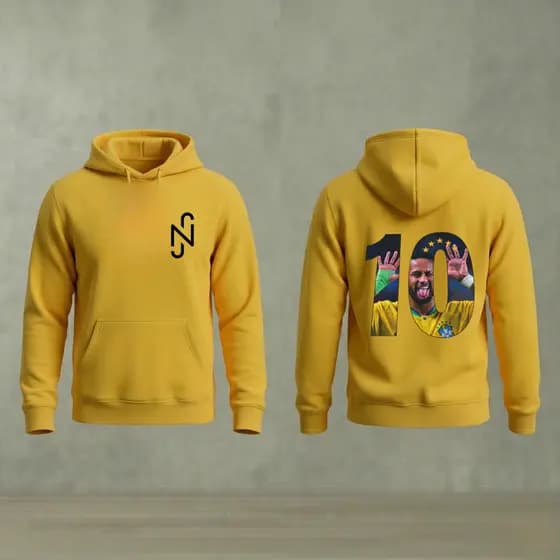 Moletom Canguru Neymar Brasil Lançamento Com Capuz Inverno Casaco Frio Algodão Confortável Plus Size
