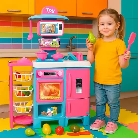 Cozinha Infantil Completa 92 cm de altura Toy Chef Sai Água De Verdade Mega Samba Toys Envio Imediato