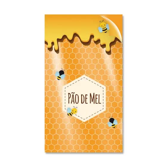 Saquinho para pão de mel saco poli decorado 11x19,5cm Cromus com 50 unidades