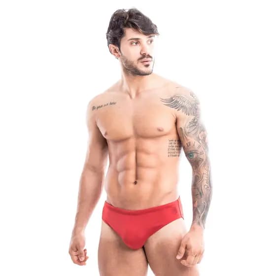 Sunga Slim Vermelho Intenso Estampa Gel Garda Uomo