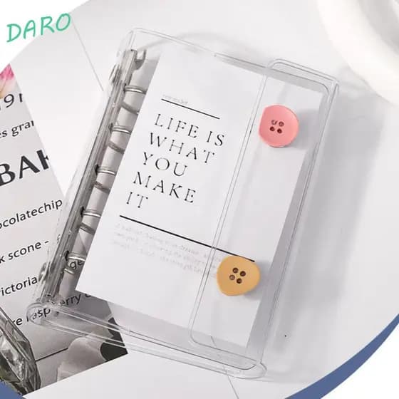 Pasta Darao M5 , Caderno De Folhas Soltas Transparentes De 5 Furos , Mini Fichário De PVC De Várias Cores